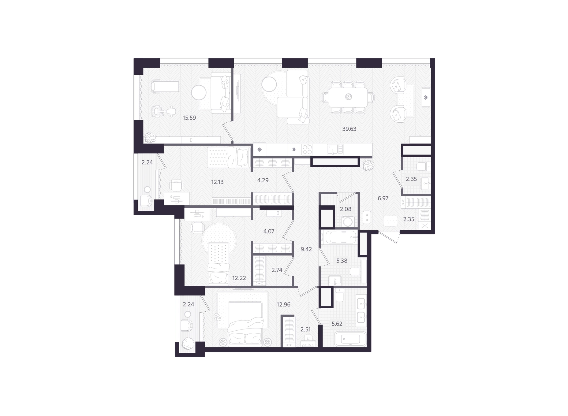 4-Комнатная | 141,65 м²