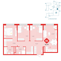 3-комнатная 82,41 м²