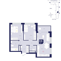 2-комнатная 56,1 м&sup2;