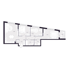 3-комнатная 85,86 м&sup2;