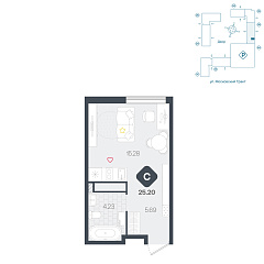 Студия 25,2 м²