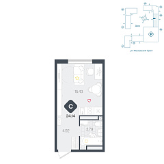 Студия 24,14 м²