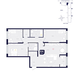 3-комнатная 93,6 м²