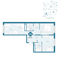 2-комнатная 60,75 м²