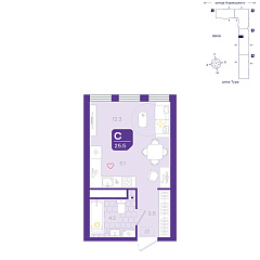 Студия 25,5 м²