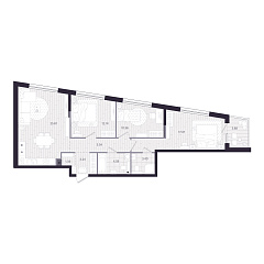 3-комнатная 85,87 м&sup2;