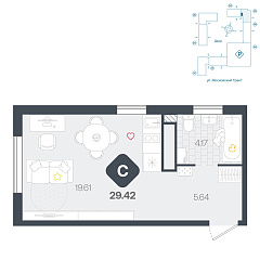 Студия 29,42 м²
