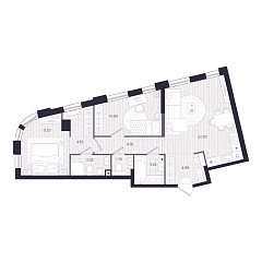 2-комнатная 67,86 м&sup2;