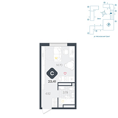 Студия 23,41 м²