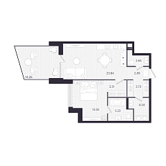 1-комнатная 63,51 м&sup2;