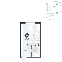 Студия 26,24 м²