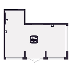 Помещение 55,75 м&sup2;