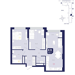 2-комнатная 56,4 м²
