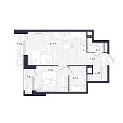 1-комнатная 49,18 м&sup2;