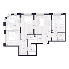 3-комнатная 84,92 м&sup2;