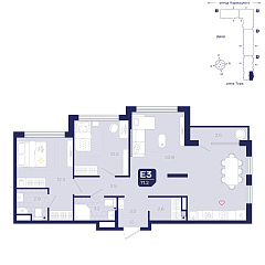 2-комнатная 71,2 м&sup2;