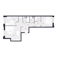 2-комнатная 67,65 м&sup2;