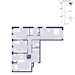 3-комнатная 90,2 м²