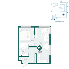 1-комнатная 37,94 м²