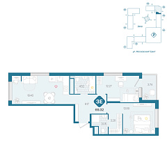 2-комнатная 69,32 м²