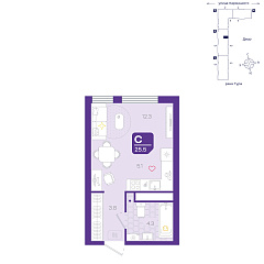 Студия 25,5 м²
