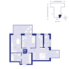 2-комнатная 64,9 м²