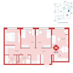 3-комнатная 82,41 м²