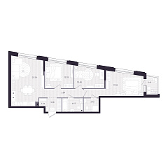 3-комнатная 85,51 м&sup2;