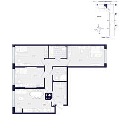 3-комнатная 83,6 м²