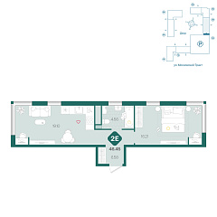 1-комнатная 46,45 м&sup2;