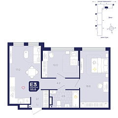 2-комнатная 55,8 м²