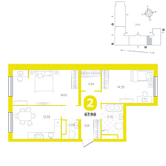 2-комнатная 67,98 м²