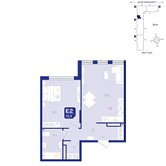 1-комнатная 52,8 м&sup2;