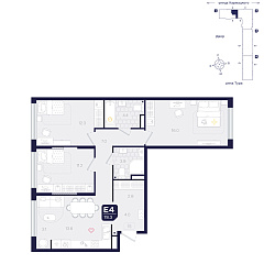 3-комнатная 78,3 м²