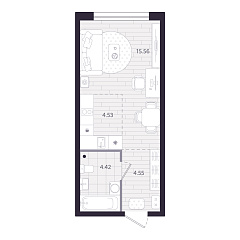 Студия 29,06 м&sup2;