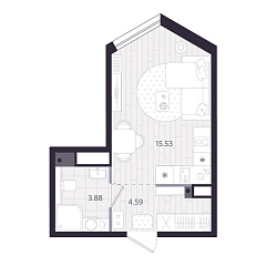 Студия 24 м&sup2;