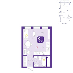 Студия 25 м²