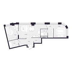 2-комнатная 63,5 м&sup2;