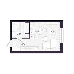 Студия 26,26 м&sup2;