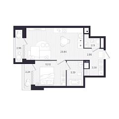 1-комнатная 49,18 м&sup2;