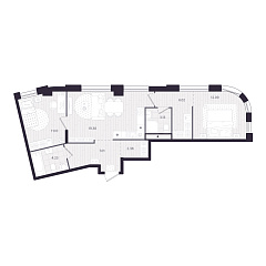 2-комнатная 65,34 м&sup2;