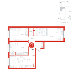 3-комнатная 77,94 м²