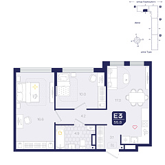 2-комнатная 55,8 м²