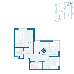 2-комнатная 65,13 м&sup2;