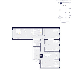 3-комнатная 96,3 м²