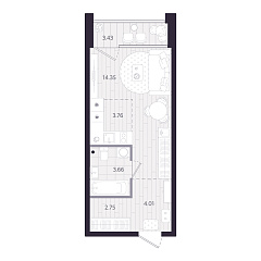 Студия 30,25 м&sup2;