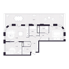 2-комнатная 79,07 м&sup2;