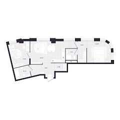 2-комнатная 65,34 м&sup2;